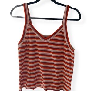 Bp Stripped V Neck Tank Top Size 2x